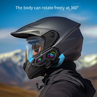 Headset nirkabel helm sepeda motor dengan komunikasi dua arah 600 meter, perangkat terintegrasi perekaman video dan pengambilan foto.