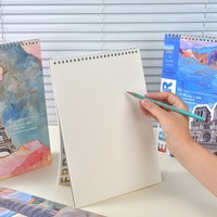 Carnet de croquis A4 à spirale pour le commerce extérieur, idéal pour les étudiants en art, cahier de dessin rapide, pages vierges extra-épaisses, 24 feuilles