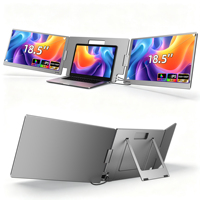 Extenseur d'écran double portable, double moniteur 18,5 pouces 1080P FHD, grand écran IPS, moniteur vif pour ordinateur portable, usage professionnel, Windows, Mac
