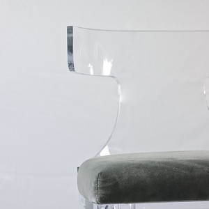 Silla de comedor de acrílico gris humo de alta calidad personalizada silla transparente Lucite salón sala de espera sillas de boda - Product Image 5