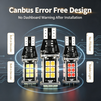 Ampoule LED de recul T15-3030-24SMD à 5 faces, blanc 6000K, sans erreur Canbus, T15 921 W16W, pour feux de recul et de stationnement auto