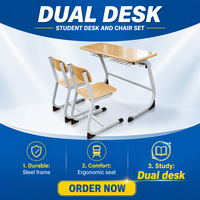 Promotion étanche à l'eau et durable Double tableau de bureau étudiant