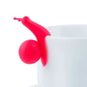 Marqueurs de verres en silicone sans BPA en forme d'escargot, résistants à la chaleur, supports de cuillères à thé écologiques, de qualité alimentaire, en forme de dessin animé - Product Image 1