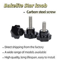 Kenop Tuas Tujuh Titik Bakelite M4-M16 dengan Gagang Berulir Desain Industrial untuk Lemari Pakaian, Kabinet, Villa, Gudang