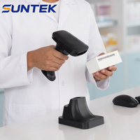 Escáner de Códigos de Barras Inalámbrico SUNTEK 2D 1D, 2.4G, Conexión Inalámbrica Plug and Play para Puntos de Venta, con Base de Carga