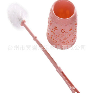 Soporte para escobilla de baño con tapa, molde de plástico, diseño redondo moderno, fácil de limpiar, para uso en el baño - Product Image 3