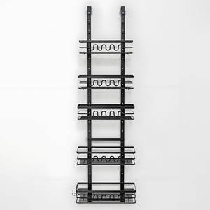 5 niveaux pas de poinçonnage support de crochet sur <span class=keywords><strong>la</strong></span> porte de <span class=keywords><strong>douche</strong></span> Caddy suspendu organisateur étagère réglable cuisine montage mural panier à épices support - Product Image 4