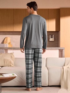 ชุดนอนผู้ชายไซส์ใหญ่ ระบายอากาศได้ดี ชุดนอนขายาวผู้ชาย - Product Image 6