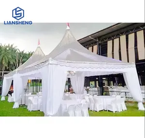 Luxury 1000 People Aluminum Pagoda Clear Roof With Lining Wedding Event Party Tents With Decoration Accessories