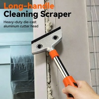 Grattoir de nettoyage à long manche AIRAJ, tête en aluminium moulé sous pression, robuste, pour enlever la colle et la peinture