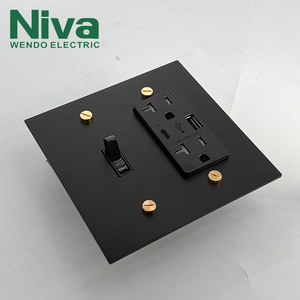 Niva US Standard <strong>Wall</strong> Toggle Light <strong>Switches</strong> 118type <strong>Multi</strong> <strong>Function</strong> Brass Metal Panel <strong>Socket</strong> - Product Image 3
