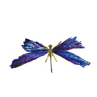 Cristal naturel galvanisé tourmaline noire libellule bleu plume alliage papillon décoration de vacances