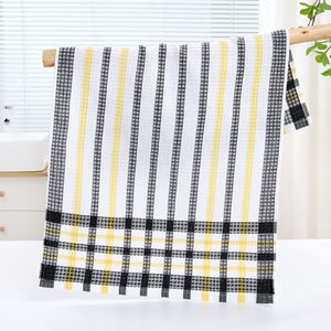 Einfarbige Gewebte Karierte Baumwoll-Geschirrtücher Saugfähige Umweltfreundliche Klassische Küchen-Reinigungstücher & Stilvolle Tischsets - Product Image 3