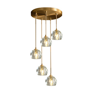 Hotel escalera decoración escaleras vestíbulo hotel moderno gran espiral larga esfera bola de cristal araña - Product Image 6