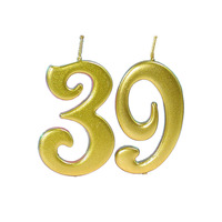 Velas de Cumpleaños Doradas 2026 con Números del 0 al 9, Personalizadas, Elegantes, sin Humo, para Decoración de Mesa de Postres en Fiestas de Año Nuevo
