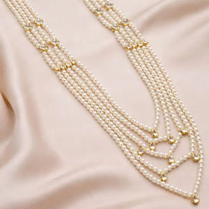 Ensemble de collier de mariée ethnique en cuivre avec boucles d'oreilles de mariage traditionnelles et finition dorée tendance pour femmes - Product Image 1