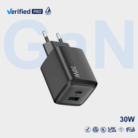 Chargeur pliable TKT OEM GaN 30W PD QC3.0/QC4.0 à charge rapide Type-C pour téléphone et tablette, adaptateur mural UE 5V/2.4A, mini chargeur