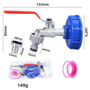 IBC Tote Tank Valve <span class=keywords><strong>Adaptateur</strong></span> de vidange 1/2 "Connecteur d'eau pour <span class=keywords><strong>robinet</strong></span> de jardin avec buse - Product Image 6