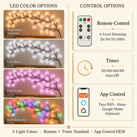 Guirnalda de Luces LED con Ramas de Flor de Cerezo Blanco Cálido, Control Remoto USB, Flexible, Decoración de Pared para Dormitorio, Sala de Estar, Venta al Por Mayor, OEM