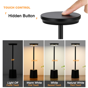 Lâmpada de mesa de bateria recarregável, 4400mah, lâmpadas touch 5v, tipo c, luzes de leitura para cama - Product Image 3