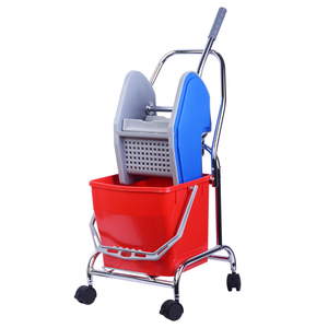 Essoreuse à main 18L avec <span class=keywords><strong>chariot</strong></span> et plaque <span class=keywords><strong>de</strong></span> pression en maille épaissie pour une élimination complète <span class=keywords><strong>de</strong></span> l'eau <span class=keywords><strong>de</strong></span> la serpillière - Product Image 3