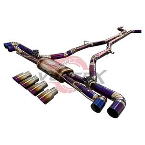 Sistema de Escape Catback Vortex Purple Titanium para BMW X5M F95 X6M F96 S63 4.4T V8 con Sistema Valvetronic y Puntas Cuádruples en Color Morado Quemado - Product Image 3