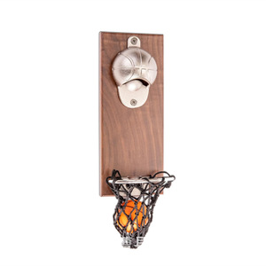 Abridor de Botellas de Madera con Diseño de Baloncesto, Magnético para Montar en la Pared, Madera Sólida para Uso en Cocina y Refrigerador - Product Image 3
