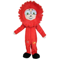 Costumes de mascotte de lion rouge en peluche douce et fine sur mesure pour adultes, thème de Noël, prix de gros