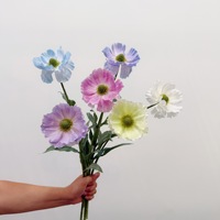 Fleur d'anémone artificielle aux couleurs printanières, anémone à tige unique de couleur claire, arrangement décoratif pour salles d'exposition