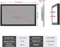 PC industriel embarqué de 21,5 pouces, écran multi-touch au format 16:9, ordinateur à écran tactile industriel, Windows 11