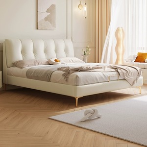 Creamy Cat Paw Leather Bed 1.8m Double Modern Minimalist Upholstered Bedroom Furniture - Product Image 2