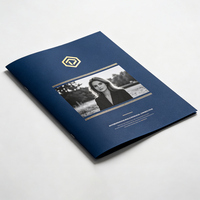 Service d'impression de brochures professionnelles à faible coût, avec reliure à cheval, pelliculage et impression couleur intégrale (OEM)