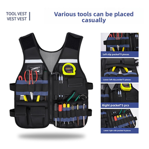 Pretina ajustable <span class=keywords><strong>Chaleco</strong></span> de utilidad al aire libre Cremallera Oxford <span class=keywords><strong>Chaleco</strong></span> de herramienta de <span class=keywords><strong>electricista</strong></span> multiusos <span class=keywords><strong>para</strong></span> el trabajo diario Cremallera Oxford - Product Image 3