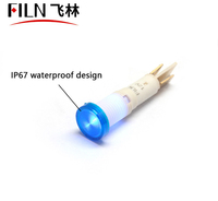 FILN 10MM enfichables en plastique LED voyants 12V/24V machine à laver lampe pilote électrique machine indicateur lumière fil