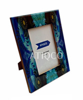 Marco de fotos de madera personalizado 4x6 y 6x8 tamaños estilo clásico papel pintado a mano exhibición de recuerdos para la decoración del hogar