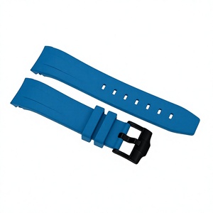 Correa de Reloj SKX007 de Caucho Vulcanizado de Primera Calidad, Color Azul Claro, 1.8mm 2.5mm, Orificios de 22mm - Product Image 5