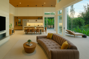 Ensemble de meubles de salon de luxe modernes en bois massif sur mesure haut de gamme, design modulaire pour villa, salle à manger, hôtel - Product Image 5