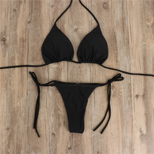 <span class=keywords><strong>Bikini</strong></span> Triangolo Economico con Imbottitura per <span class=keywords><strong>Donna</strong></span>, Costume da Bagno <span class=keywords><strong>Brasiliano</strong></span> con Slip a Perizoma e Top a Stringa - Product Image 4