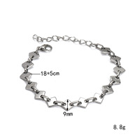 Glänzend poliertes geometrisches Rhombus-Design mit verstellbarer Verlängerungskette, Edelstahl-Mode-Kettenarmband