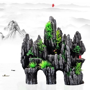 Akuarium pemandangan tangki ikan, hiasan batu lanskap ukuran set interior pemandangan untuk menghindari sarang udang - Product Image 1