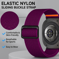 Bracelet de montre en nylon élastique cousu avec boucle magnétique 40 mm 44 mm 46 mm pour Samsung Galaxy Watch Ultra, bracelet sport extensible personnalisé