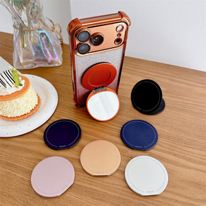 <b>Foldable</b> Aluminum alloy Magnetic Mirror holder Mobile Phone Universal Ring Grip Stand Flip Bracket Metal Socket Adjustable Case - Product Image 1