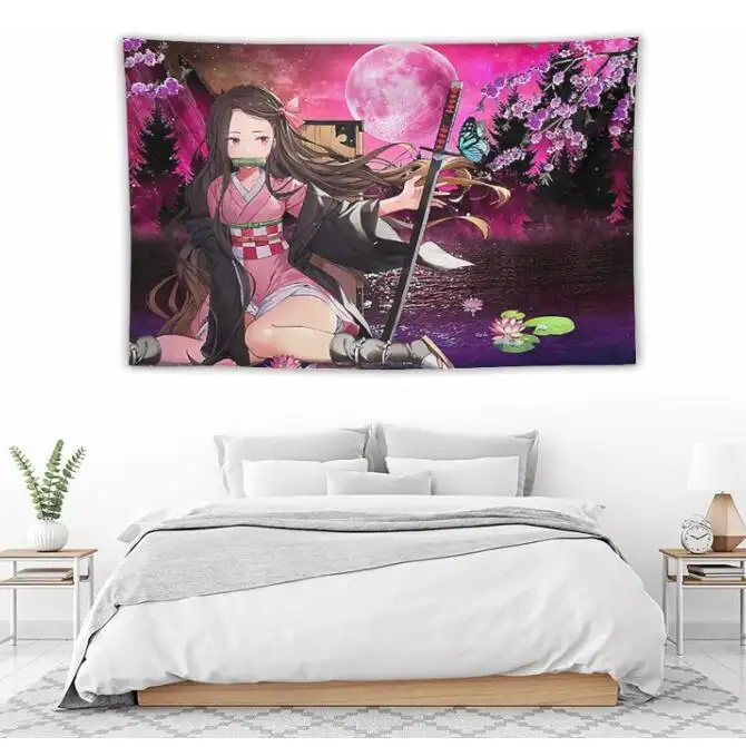 Personalizzato divertente Anime cartone animato appeso parete sfondo estetico Poster Banner per la festa di decorazione della camera della ragazza