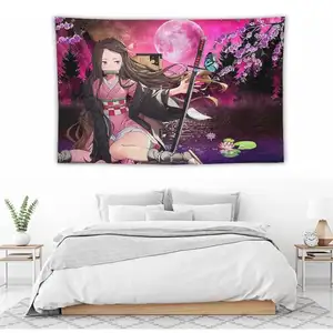 Custom Funny Anime Cartoon Wall Hanging Aesthetic Backdrop Poster Banner For Girl Room Decor Party