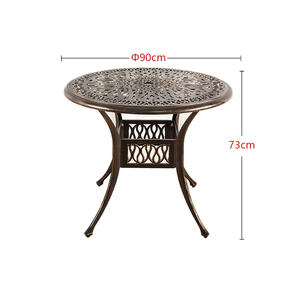 Ensemble bistro <span class=keywords><strong>patio</strong></span> 5 pièces en aluminium coulé-Table d'extérieur ronde en métal avec trou pour parapluie et <span class=keywords><strong>4</strong></span> chaises de jardin pour terrasse - Product Image 6