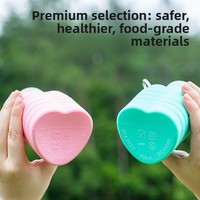 Gourde pliable en silicone en forme de cœur pour activités de plein air, sport et voyage, portable, extensible et rétractable pour adultes, style occidental
