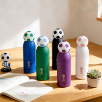 Bouteille d'eau de football personnalisée en acier inoxydable 304, gourde sportive isotherme, souvenir pour fans