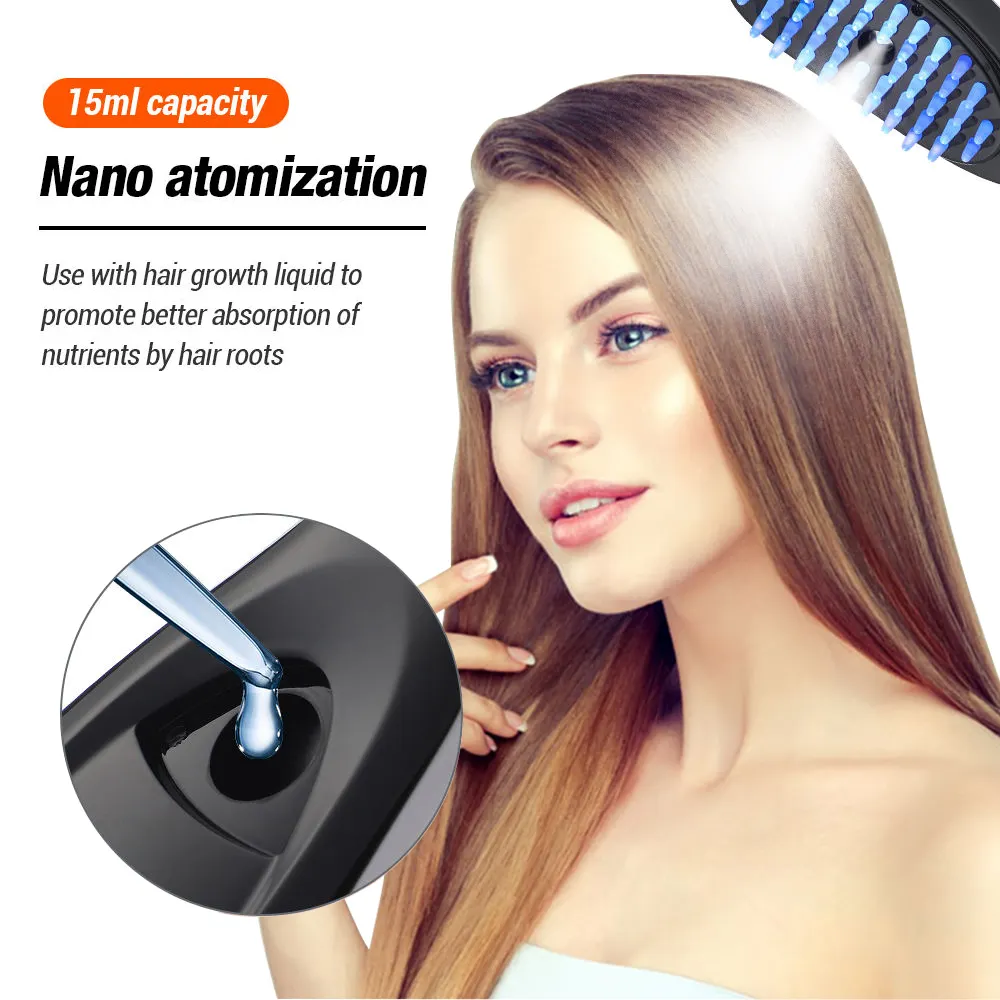 electric high frequency hair treatment oil applicator dispenser atomizer brush comb headband massager for hair growth