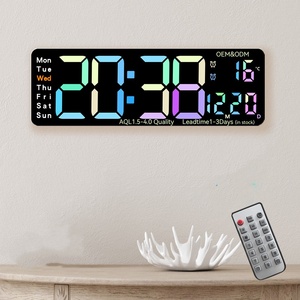 Đồng hồ treo tường kỹ thuật số LED lớn hiển thị ngày tháng, giờ kép, nhiệt độ, điều khiển từ xa, trang trí nhà cửa phòng khách - Product Image 1