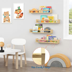 Étagères murales en bois naturel pour chambre d'enfant, étagères flottantes de 24 pouces de long, bibliothèque murale pour chambre d'<span class=keywords><strong>ado</strong></span>, fille et garçon - Product Image 2